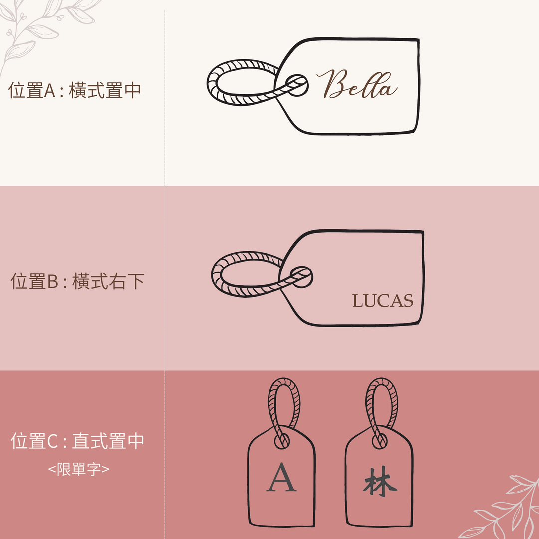 行李吊牌/悠遊卡套/證件套 ．【客製-燙金款】